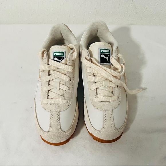 PUMA Kids Easy Rider Vintage PS Size 2C Alpine Snow White Gold Puma Sneakers NIB - Picture 3 of 8